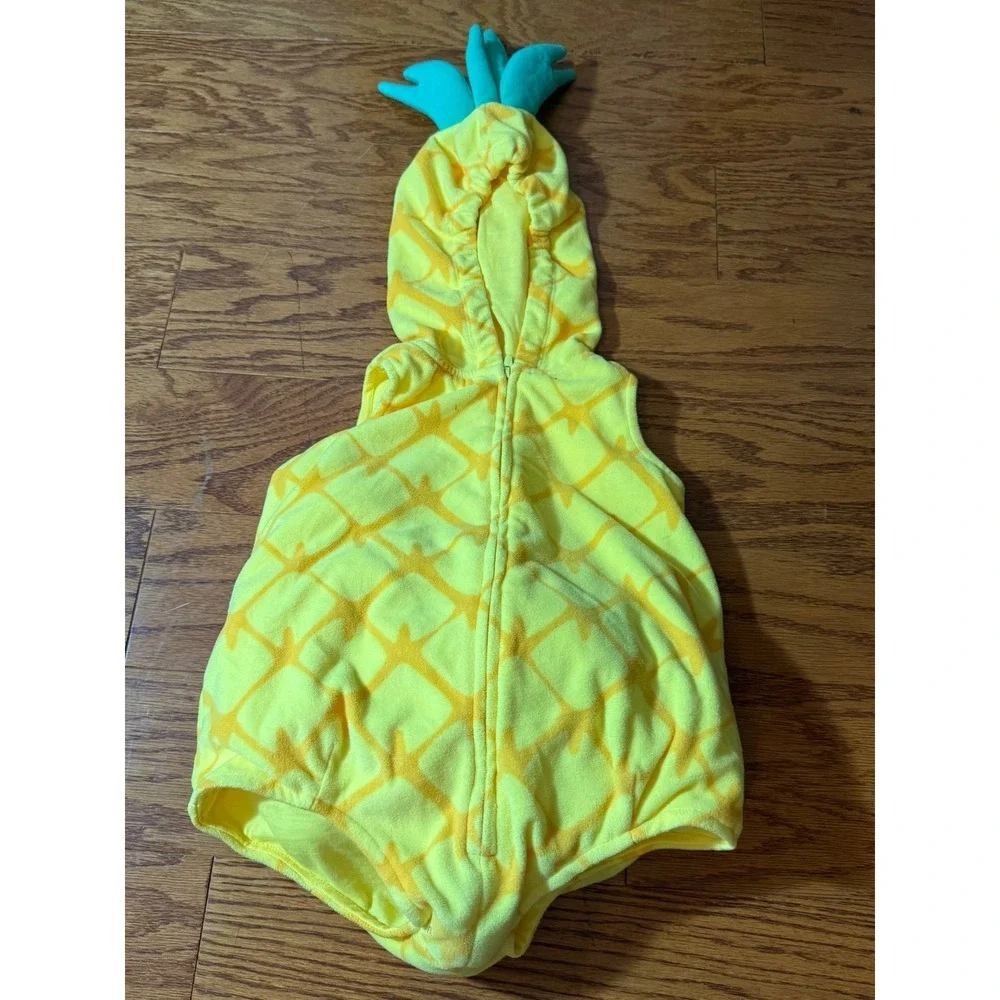 Carters Baby Pineapple Costume Yellow Plush Hooded Romper 6-9 Months Halloween